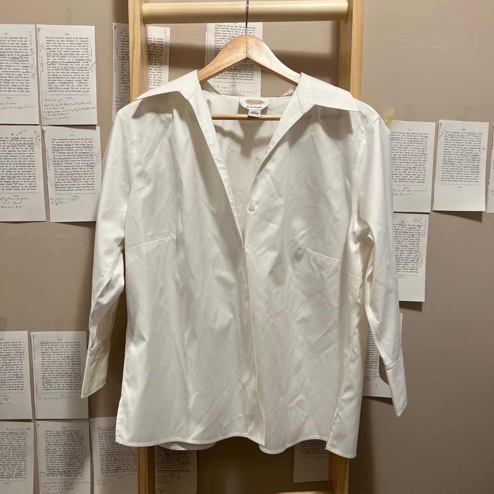 White Long Sleeve Button Up Blouse